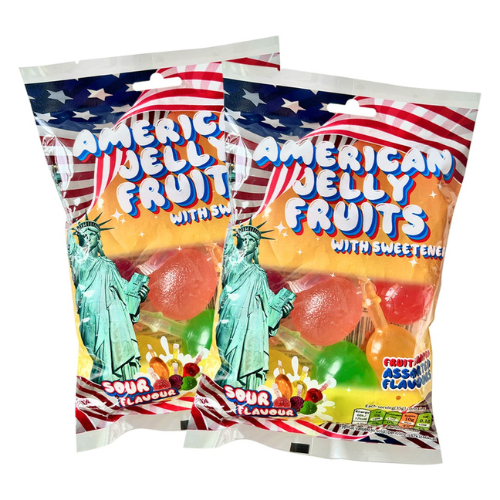 American Jelly Fruits Sour 280g Peg Bag