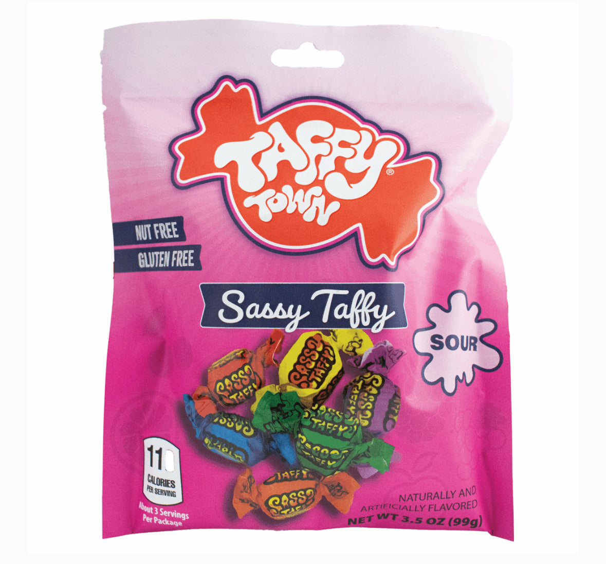 Taffy Town Sassy Taffy Sour Peg Bag 3.5oz/99g