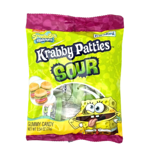 Sponge Bob Krabby Patties Sour Peg Bag 72g