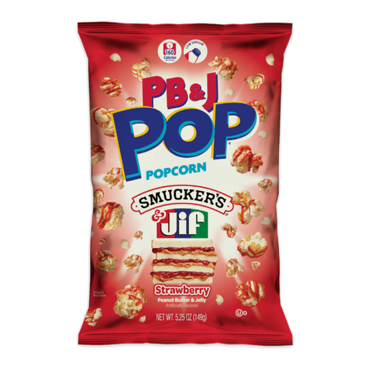 PB&J Pop Strawberry Popcorn 5.25oz BEST BEFORE NOV 2025
