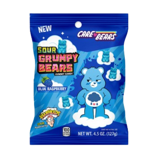 Warheads Sour Grumpy Bears 4.5oz/127 gram Peg bag