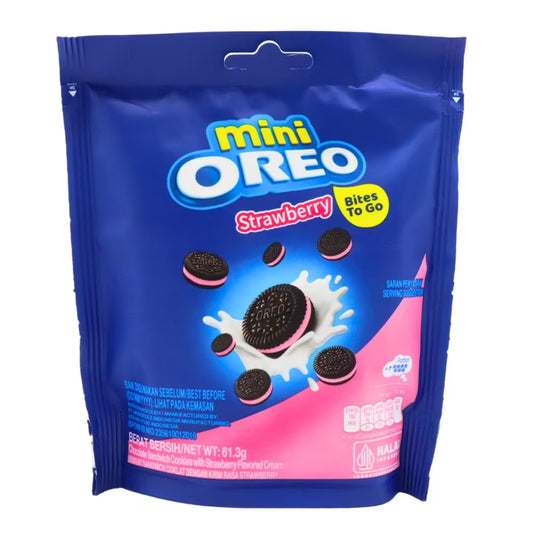 Mini Oreos Bites To Go Strawberry Cookies Pouch 61.3g