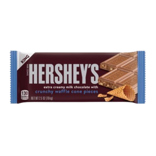 Hershey’s Extra Creamy Chocolate Bar with Waffle Pieces Kingsize 2.5oz
