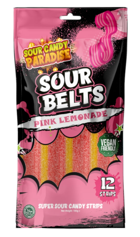 Sour Belts Pink Lemonade 100g