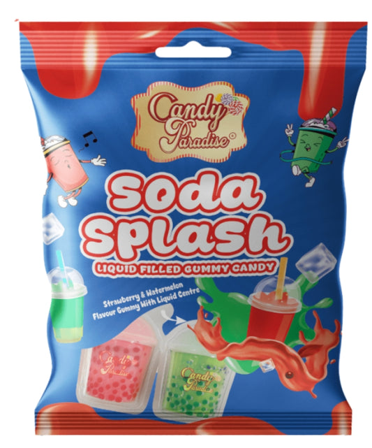 Soda Splash Strawberry/Watermelon Filled Gummies 72g