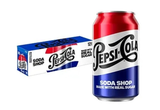 Pepsi Soda Shop with Real Sugar 12oz (355ml)