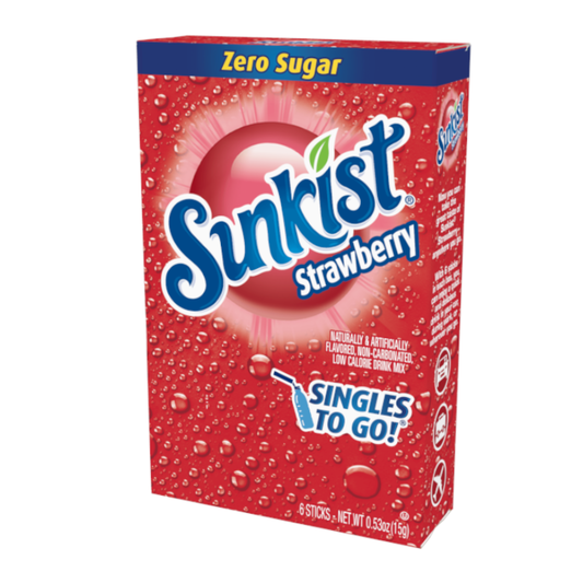Sunkist Strawberry Zero Sugar Singles to Go 0.53oz