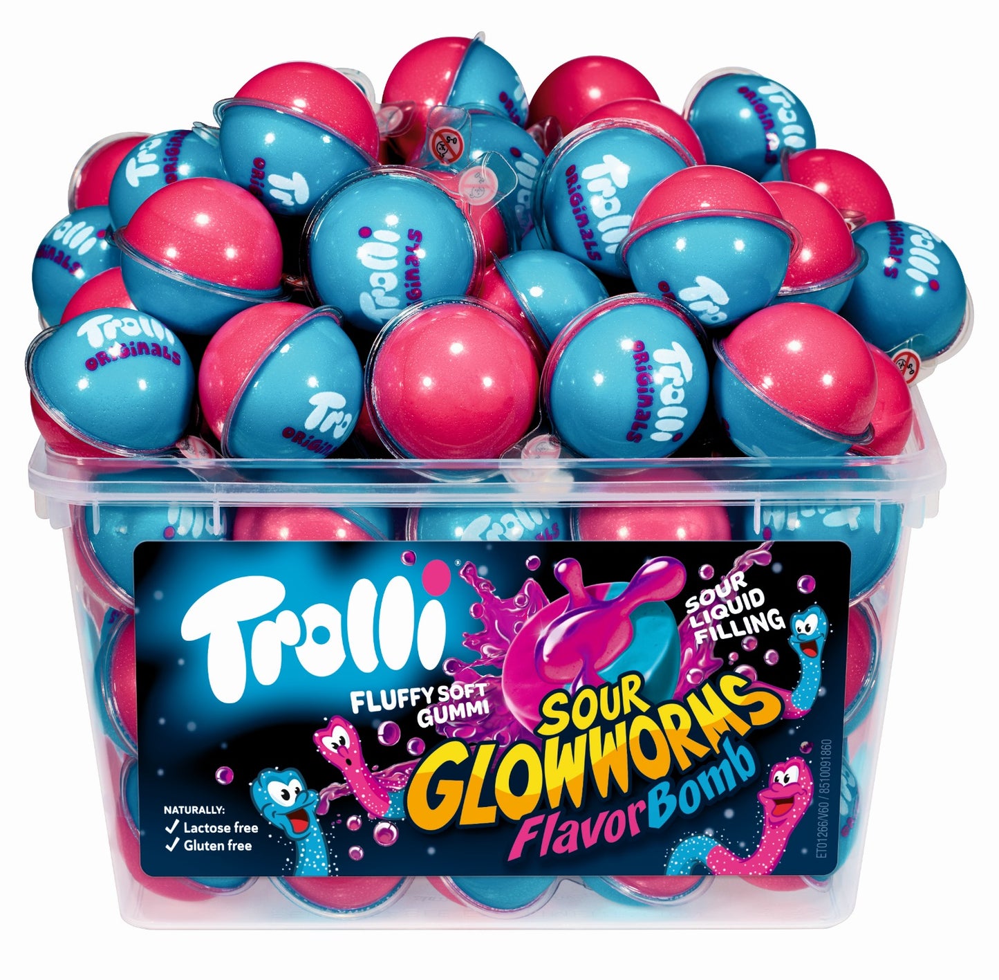 Trolli Sour Glow Worms Flavor Bomb x3